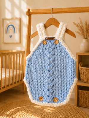 El Örgüsü Unisex Bebek Romper Salopet Tulum Premium Tasarım Yumuşak Dokulu 0-6 Ay Alize Puffy