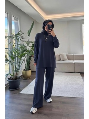 Suede Style 5715 - Şık Rahat Süprem Örgü Salaş Kadın Takım