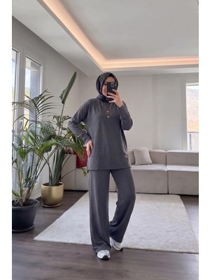 Suede Style 5715 - Şık Rahat Süprem Örgü Salaş Kadın Takım