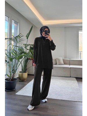 Suede Style 5715 - Şık Rahat Süprem Örgü Salaş Kadın Takım