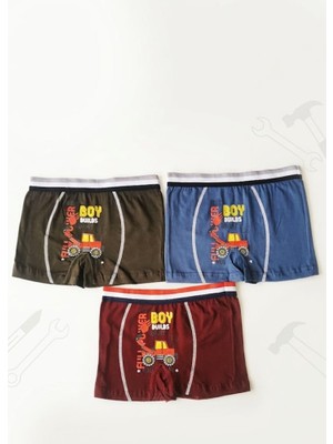 Stsahra  Erkek Çocuk Renkli Pamuklu Boxer 3 ' Lü Paket
