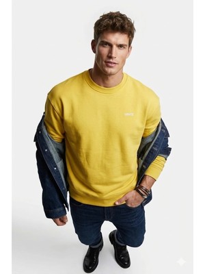 Levi's Erkek Bisiklet Yaka Sarı Sweatshirt