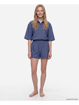 Lc Waikiki Yeni Sezon Gömlek Yaka Kadın Şortlu Pijama Takımı