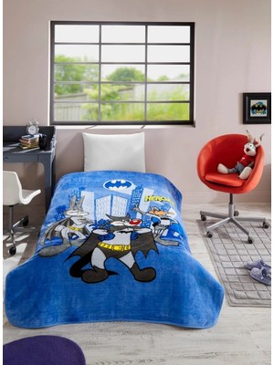 Özdilek Lisanslı Tek Kişilik Çocuk Battaniye (155X215)-LOONEY Tunes Batman Heroes