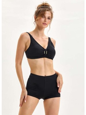 Argento 1196-2030 Siyah Toparlayıcı Şortlu Üçgen Bikini