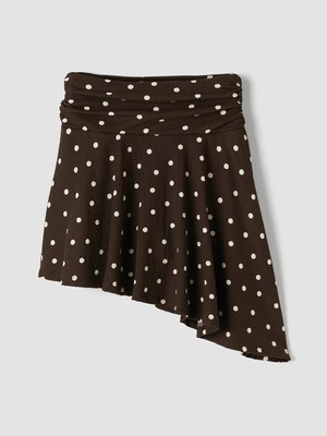Lc Waikiki Yeni Sezon Puantiyeli Asimetrik Kesim Mini Etek