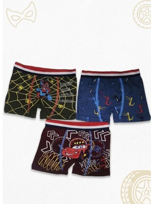 Stsahra  Erkek Çocuk Renkli Pamuklu Boxer 3 ' Lü Paket