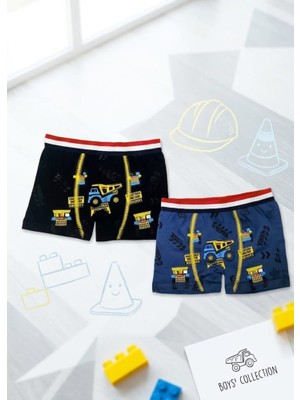 Stsahra  Erkek Çocuk Renkli Pamuklu Boxer 2 ' Li Paket