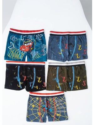 Stsahra  Erkek Çocuk Renkli Pamuklu Boxer 5 ' Li Paket