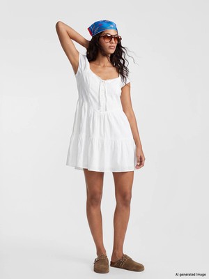 Lc Waikiki Yeni Sezon Çizgili Poplin Mini Korseli Elbise