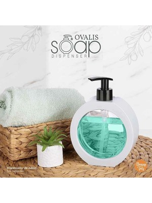 Çerçici 350 ml Tezgah Üstü Oval Banyo Mutfak Sıvı Sabunluk  Banyo Mutfak Bulaşık Lavabo Deterjanlık