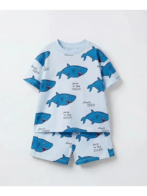 La'ciel Paris Baby Shark Erkek Çocuk Şortlu Takım