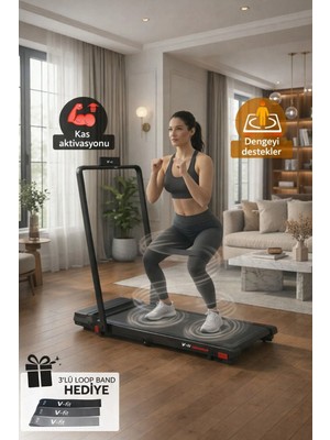 Voit Vibro Run Lite Titreşim Modlu Loop Bant Seti Hediyeli  Katlanabilir Koşu ve Yürüyüş Bandı – 8 Km/h Brushless Motor