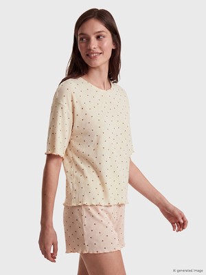 Lc Waikiki Yeni Sezon Kalp Desenli Kadın Pijama Üstü