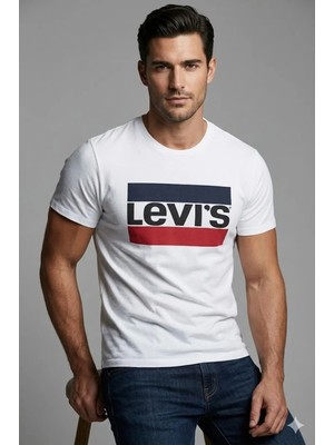 Levi's Bisiklet Yaka Saf Pamuk Erkek Tişört Standart Fit