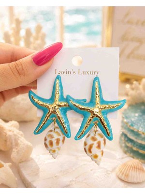 Lavin’s Luxury Aqua Star Deniz Yıldızı Küpe