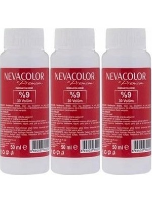 Neva Nevacolor 30 Volume %9 Oksidan Krem Beyaz Renk 50ML x 3 Kadınlar İçin Etkili Formül