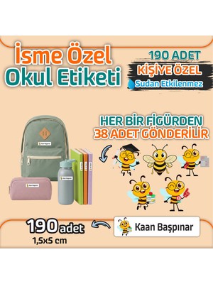 Okul Etiketi Isme Özel Kalem Defter Etiketi Arı Temalı 190 Adet