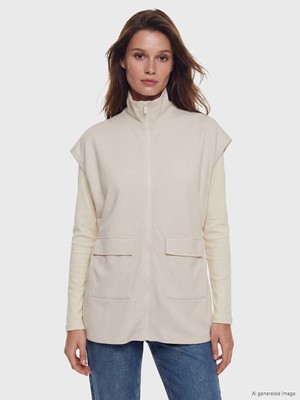 Lc Waikiki Yeni Sezon Dik Yaka Büzgülü Oversize Kadın Yelek