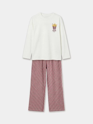 Lc Waikiki Yeni Sezon Bisiklet Yaka Baskılı Kız Çocuk Pijama Takım