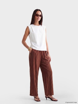 Lc Waikiki Yeni Sezon Beli Lastikli Dokulu Kadın Pantolon