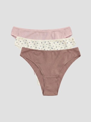 Lc Waikiki Yeni Sezon Desenli Brazilian Külot 3'lü