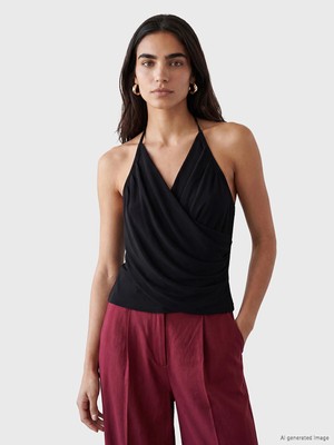 Lc Waikiki Yeni Sezon Halter Yaka Büzgülü Bluz