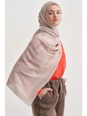 Carell Aura Monogram Floş Şal Sütlü Kahve