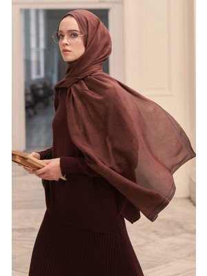 Carell Grace Monogram Floş Şal Kızıl