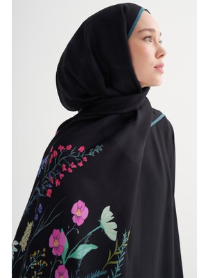Carell Garden Floş Şal Siyah