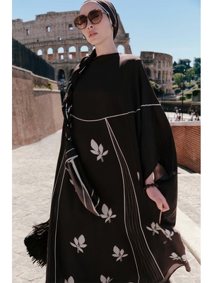 Carell Colesse Floş Kaftan Kahve