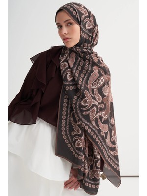 Carell Moon Monogram Floş Şal Kahve