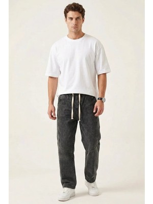 Erkek Rahat Kesim Denim Antrasit Pantolon