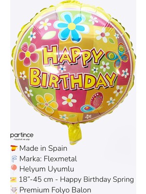 Partince 18" 45 cm Yuvarlak Form Baskılı Folyo Balon Paket Içi 1 Adet