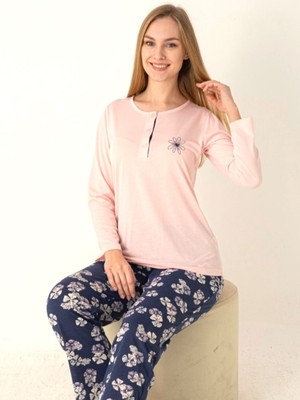 Kadın Mevsimlik Patlı Pijama Takımı | Modern Rahat Şık Uzun Kollu Ev Giyim 79-121