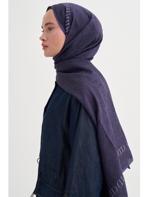 Carell Elenora Monogram Floş Şal Morcivert