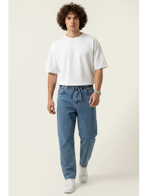 Erkek Rahat Kesim Denim Indigo Pantolon