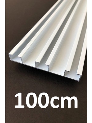 İzen Üç Kanallı Alüminyum Beyaz Perde Rayı (80MM) Kalın Üçlü Korniş