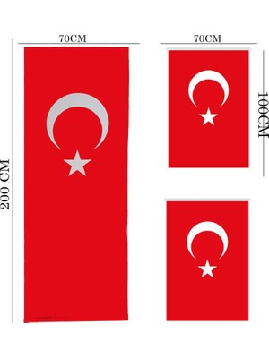 Camimarket Minber Perdesi 3 Lü Takım- Storlu-Türk Bayrağı