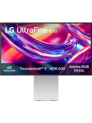 LG 32U990A-S Ultrafine Evo 32" 5ms (GTG) 60Hz (HDMI+DP+Type-C X3+Thunderbolt 5 X2) 6K (6144X3456) DisplayHDR 600 Pivot Nano IPS Monitör
