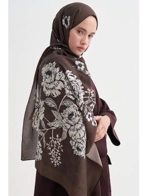 Carell Floriva Monogram Floş Şal Mocha