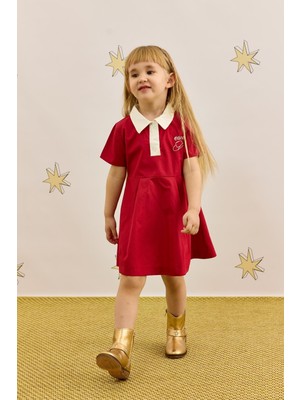 Fahhar Kids Polo Yaka Elbise Kırmızı
