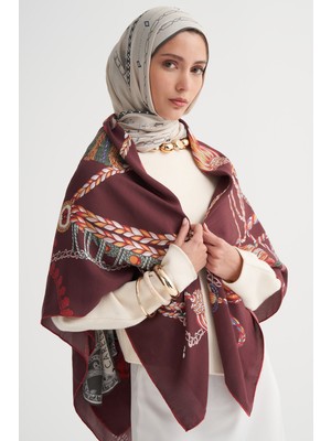 Carell Ottoman Premium Omuz Şalı Bordo
