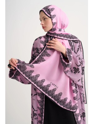 Carell Floral Floş Şal Pembe