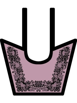 Carell Floral Desenli Yaka Fular Pembe