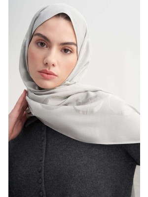 Carell Monogram Desen Rina Floş Jakar Şal Gümüş
