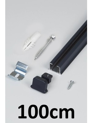 İzen Tek Kanallı  Alüminyum Ray (19MM) Tekli Korniş + Metal Portray