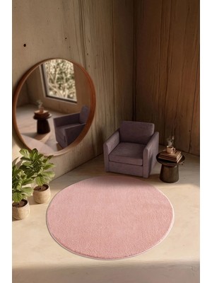 Cotto Home Softy Pudra Yıkanabilir Kaymaz Taban Yuvarlak Halı Yumuşak Dokulu Mutfak Koridor Salon Halısı