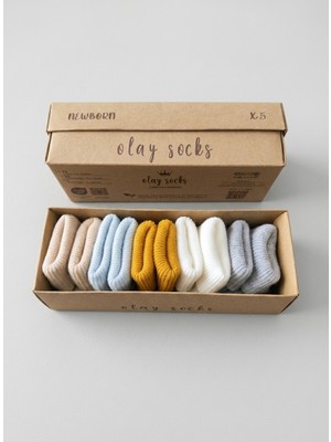 Bambik Olay Socks Yenidoğan Pamuklu 5'li Bebek Çorap Seti