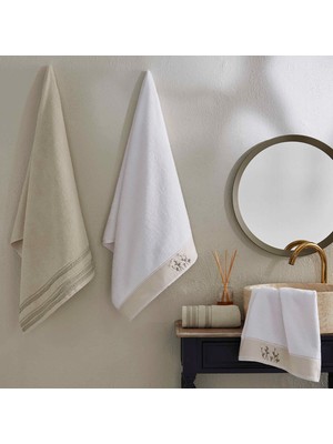 Taç Yeni Sezon Pure Cotton Pamuk Hamam Seti Belinda Krem - Bej